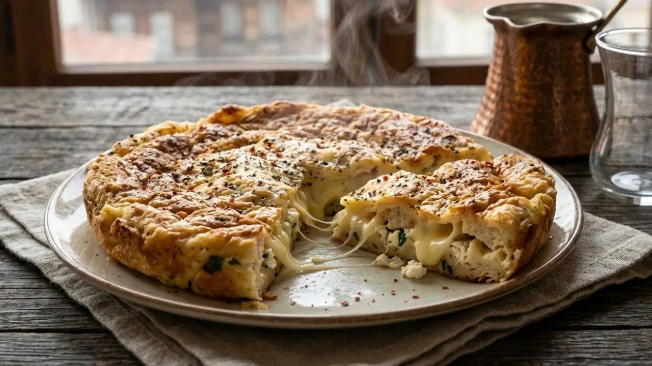 Bayat ekmeklerden 10 dakikada börek tarifi...