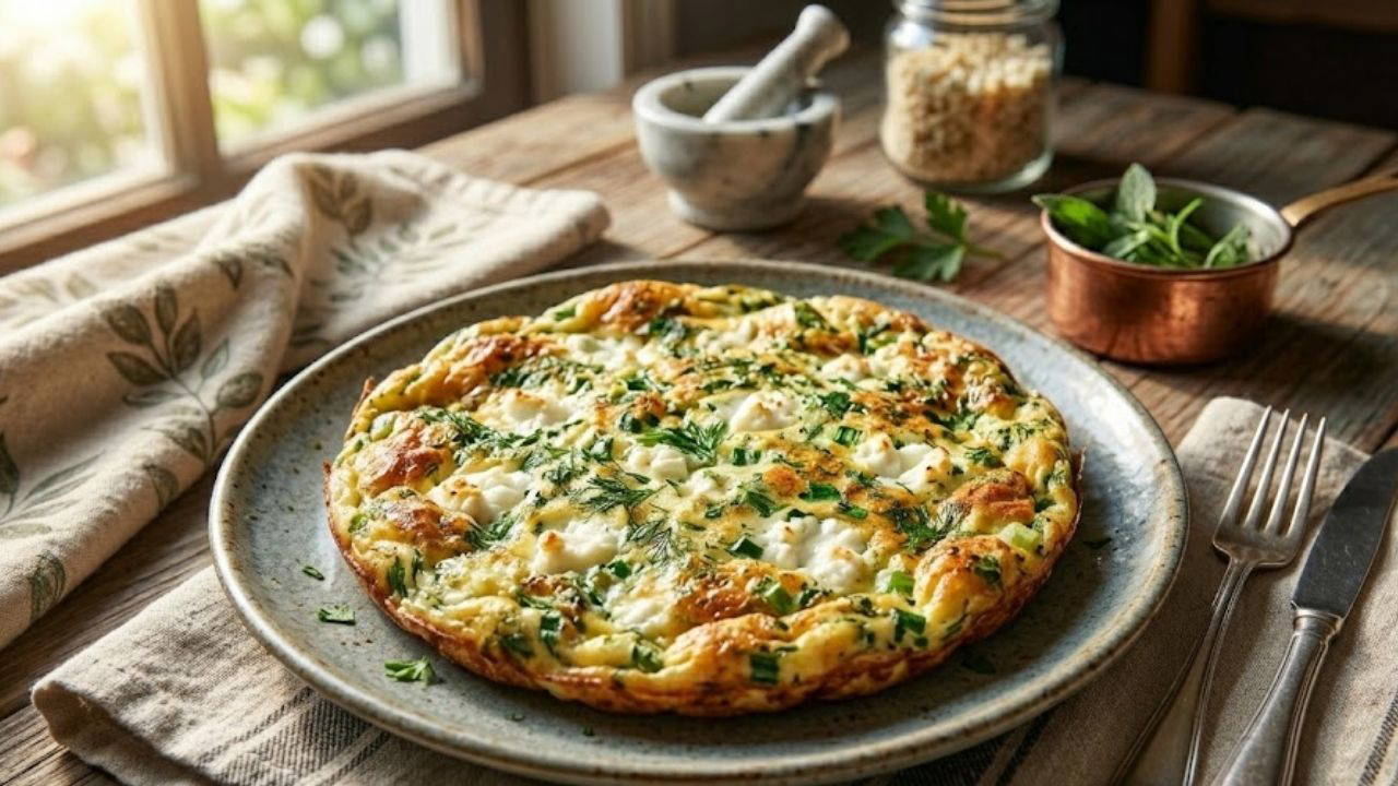 Kahvaltı sofralarını şenlendiren lezzet: Fırında keçi peynirli otlu omlet tarifi