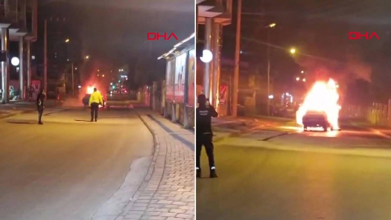 Antalya'da korku dolu anlar: Seyir halindeki otomobil alev topuna döndü!