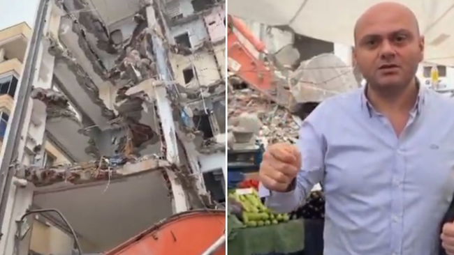 Bina yıkılmadan önüne pazar kuruldu