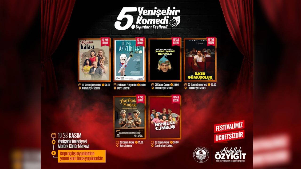 5. Yenişehir Komedi Oyunları Festivali başlıyor