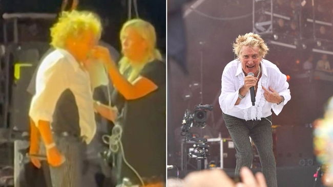  81 yaşındaki Rod Stewart oksijen tüpüyle konsere devam etti!