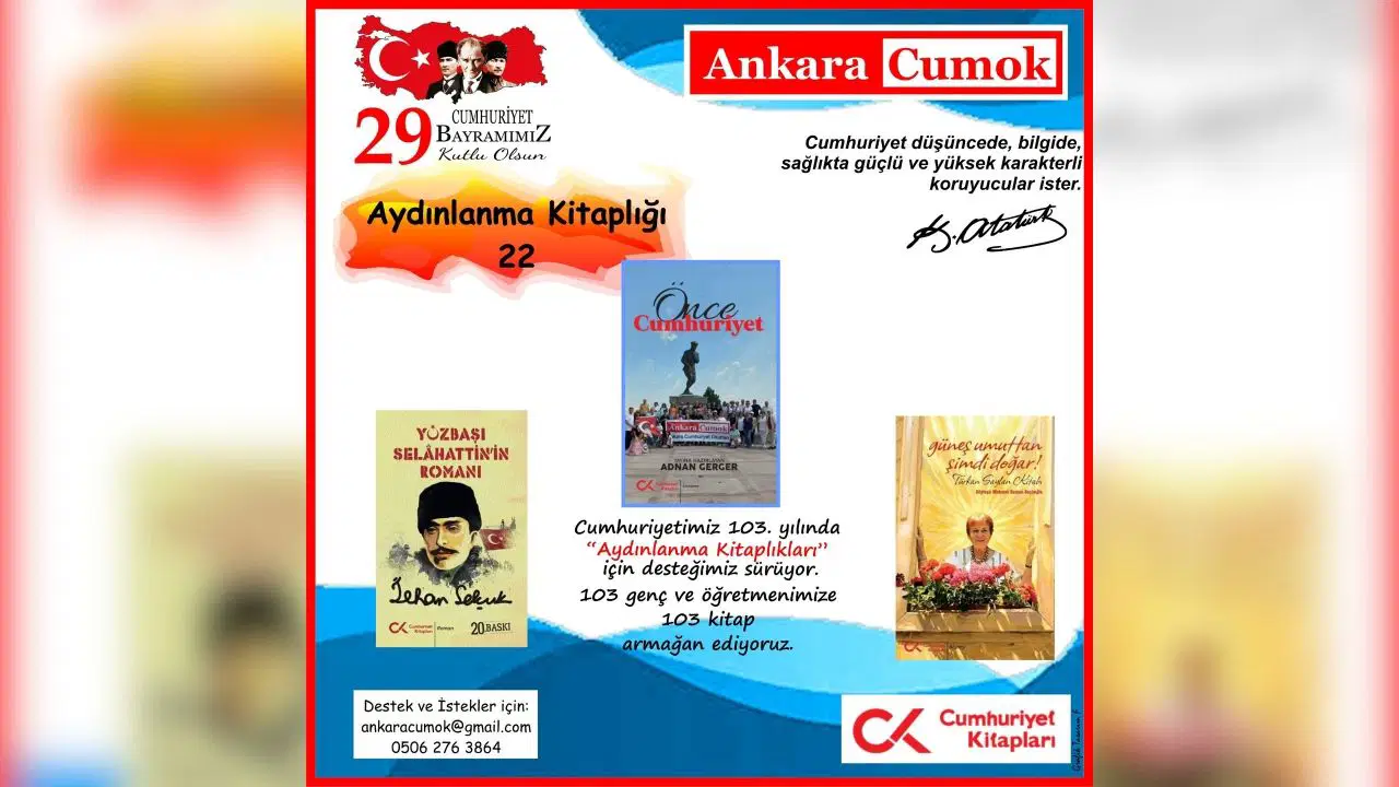 Ankara CUMOK'tan Cumhuriyet'in 103. yılına özel anlamlı destek: 103 genç ve öğretmene kitap seti armağan edilecek