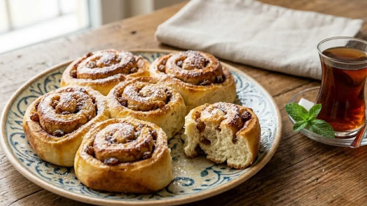 Çay saatlerini şölene çeviren lezzet: Kuru üzümlü tarçınlı çörek tarifi