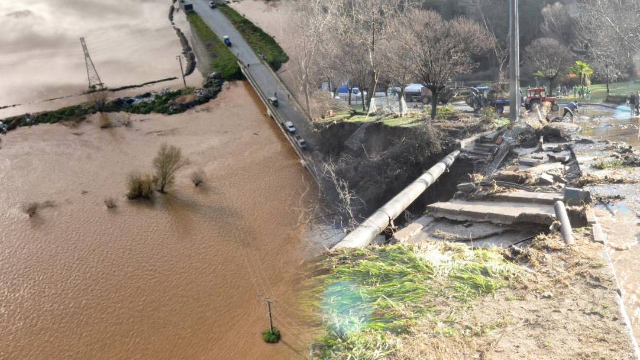 Salihli’de sel: Köprü yıkıldı, nehir taştı, yollar kapandı