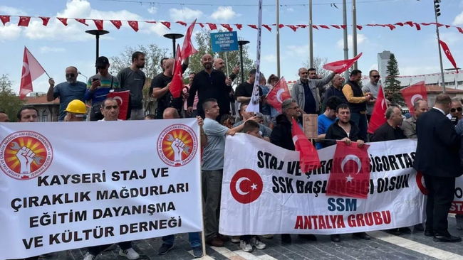 Staj mağdurları eylemde