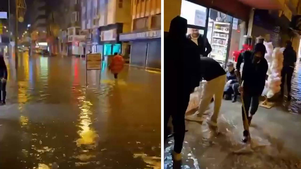 Hatay'da sağanak: Cadde ve sokaklar göle döndü!