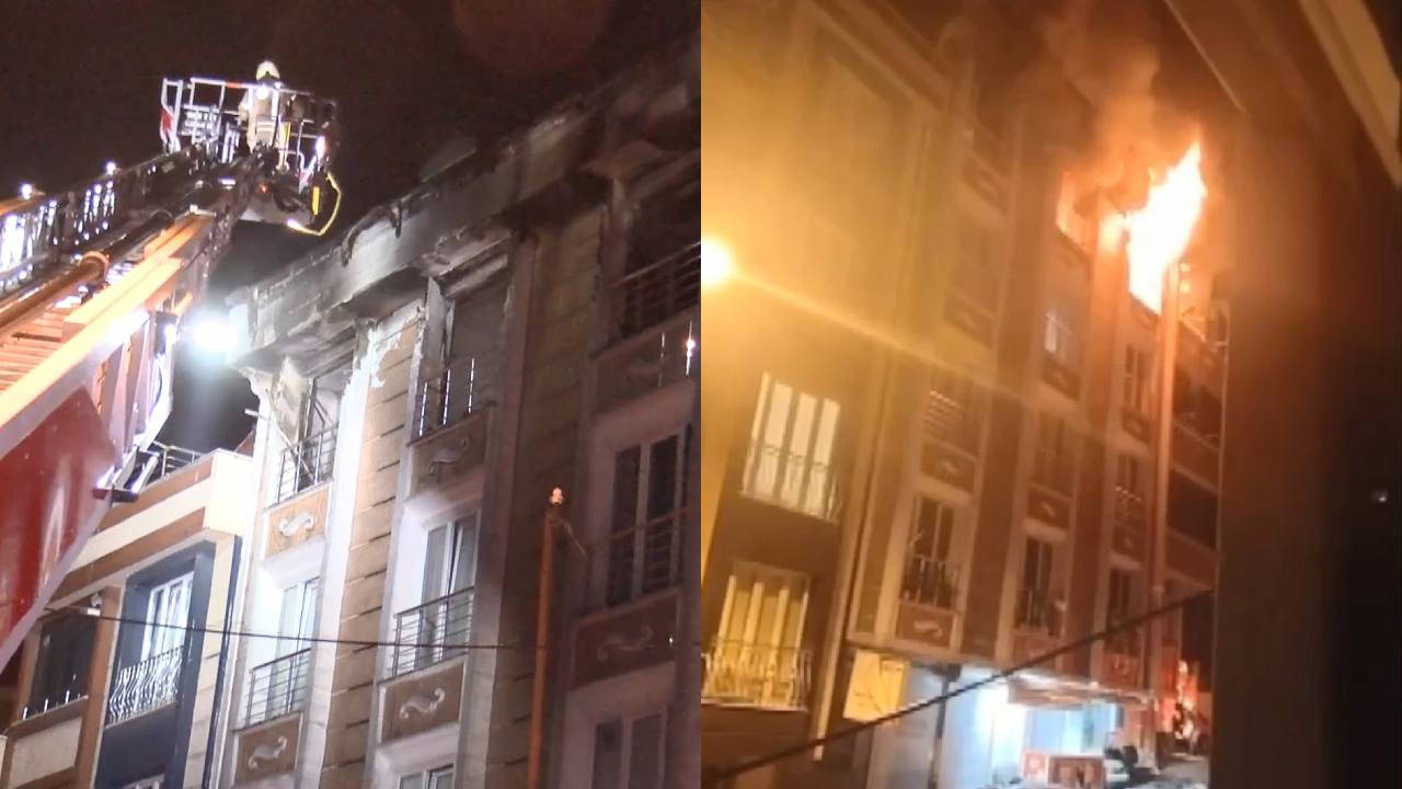 İstanbul'da 6 katlı binada korkutan yangın!