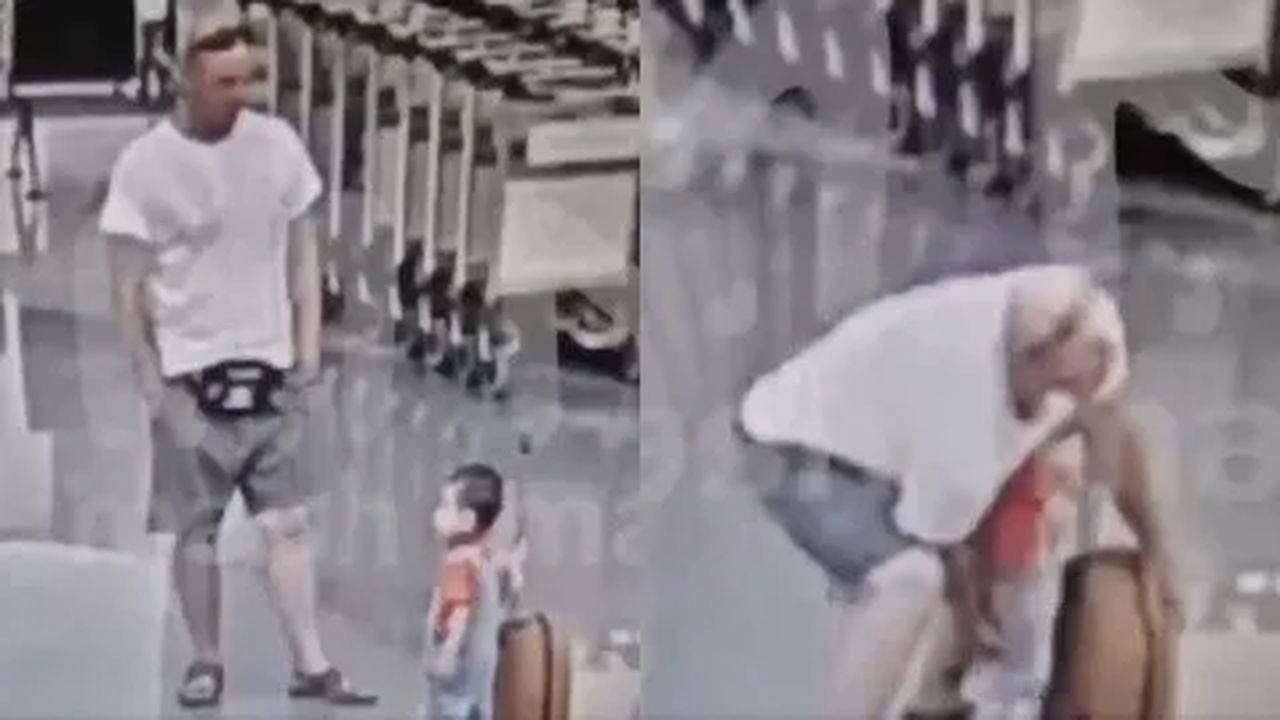 Havaalanında dehşet görüntüler: 18 aylık bebek yere fırlatıldı!