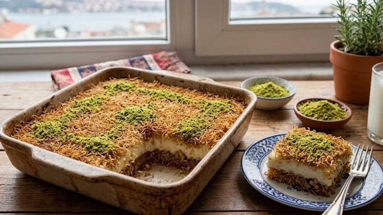 Çıtır dokusu ve yumuşacık kremasıyla iftar sofralarına çok yakışan lezzet: Muhallebili kadayıf tarifi