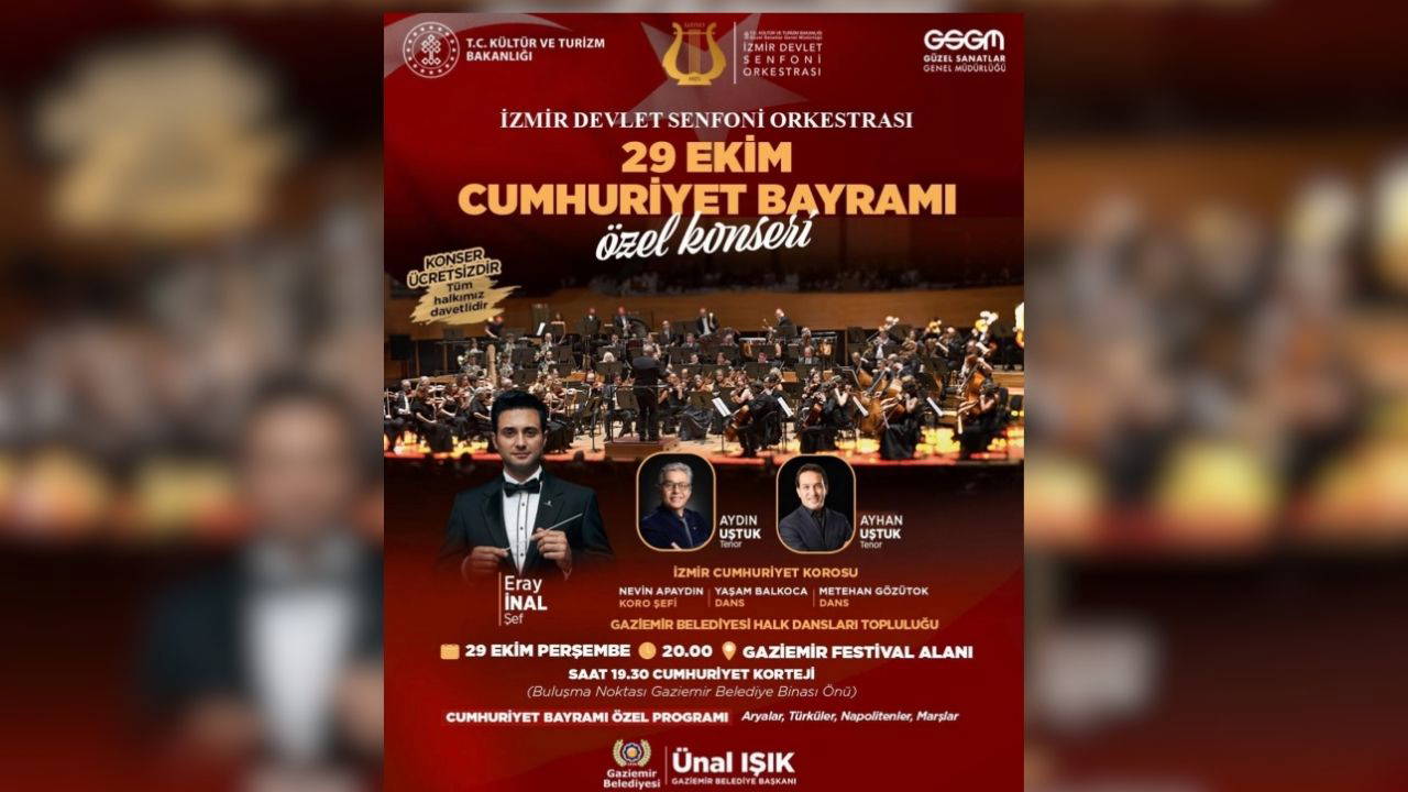 29 Ekim 2026 Cumhuriyet Bayramı konser takvimi! 29 Ekim 2026 Cumhuriyet Bayramı'nda İzmir'de hangi ilçede, kimin konseri var?