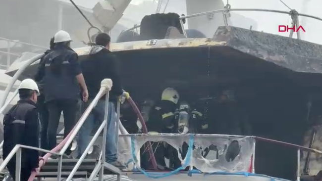 Bodrum tersanesinde yangın