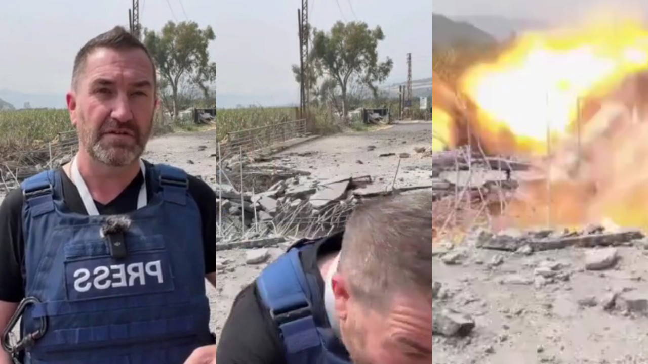 Canlı çekim sırasında füze saldırısı: Basın ekibi ölümden döndü