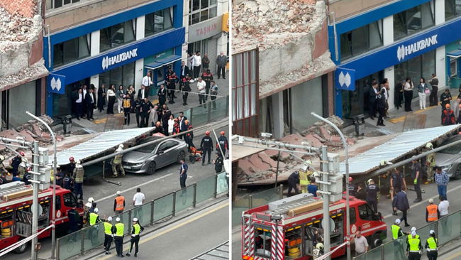 Başkentte bir binanın platformu çöktü