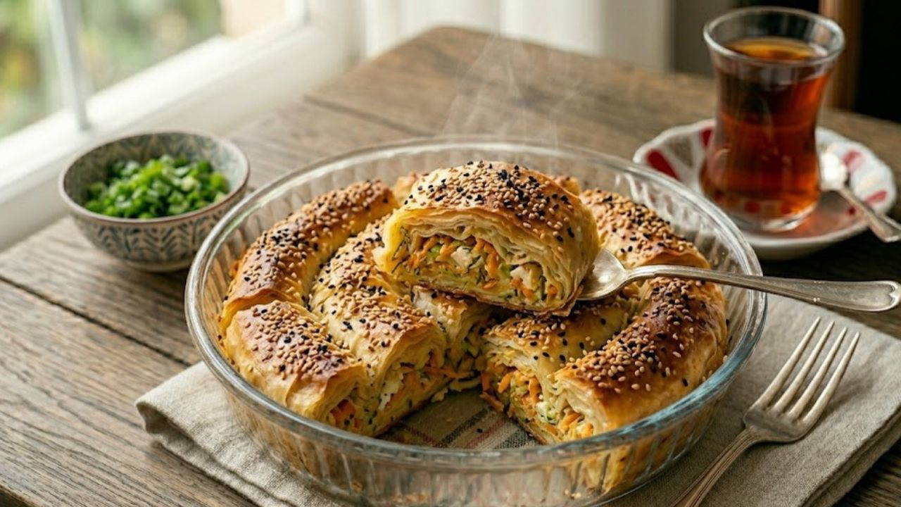 Hem hafif hem doyurucu lezzet: Havuçlu kabaklı börek tarifi