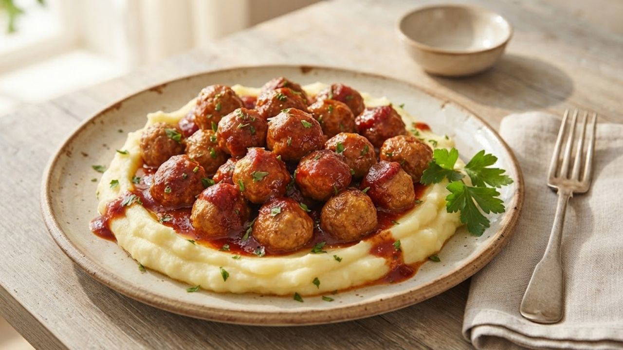 Sosuna doyum olmayan lezzet: Patates püreli misket köfte tarifi