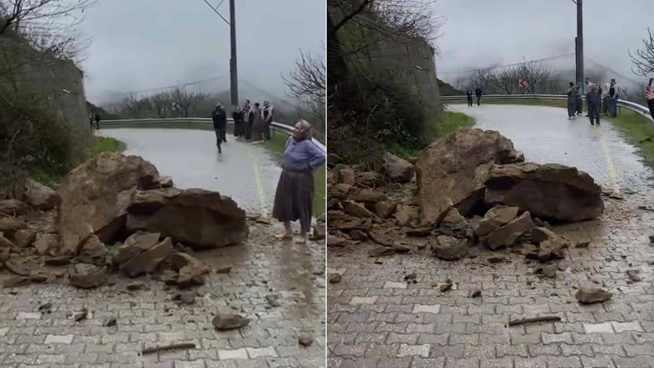 Mahalle yolu heyelan nedeniyle ulaşıma kapandı!