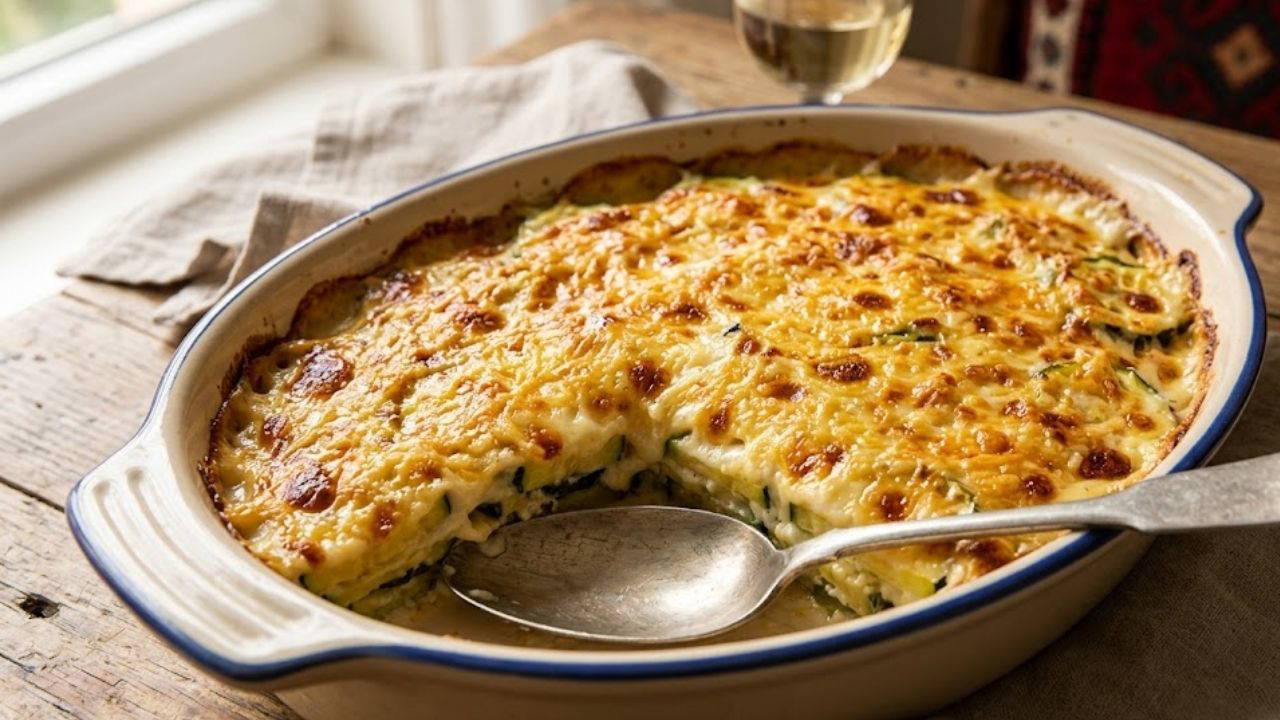 Kat kat lezzeti ile Beşamel Soslu Kabak Graten tarifi...