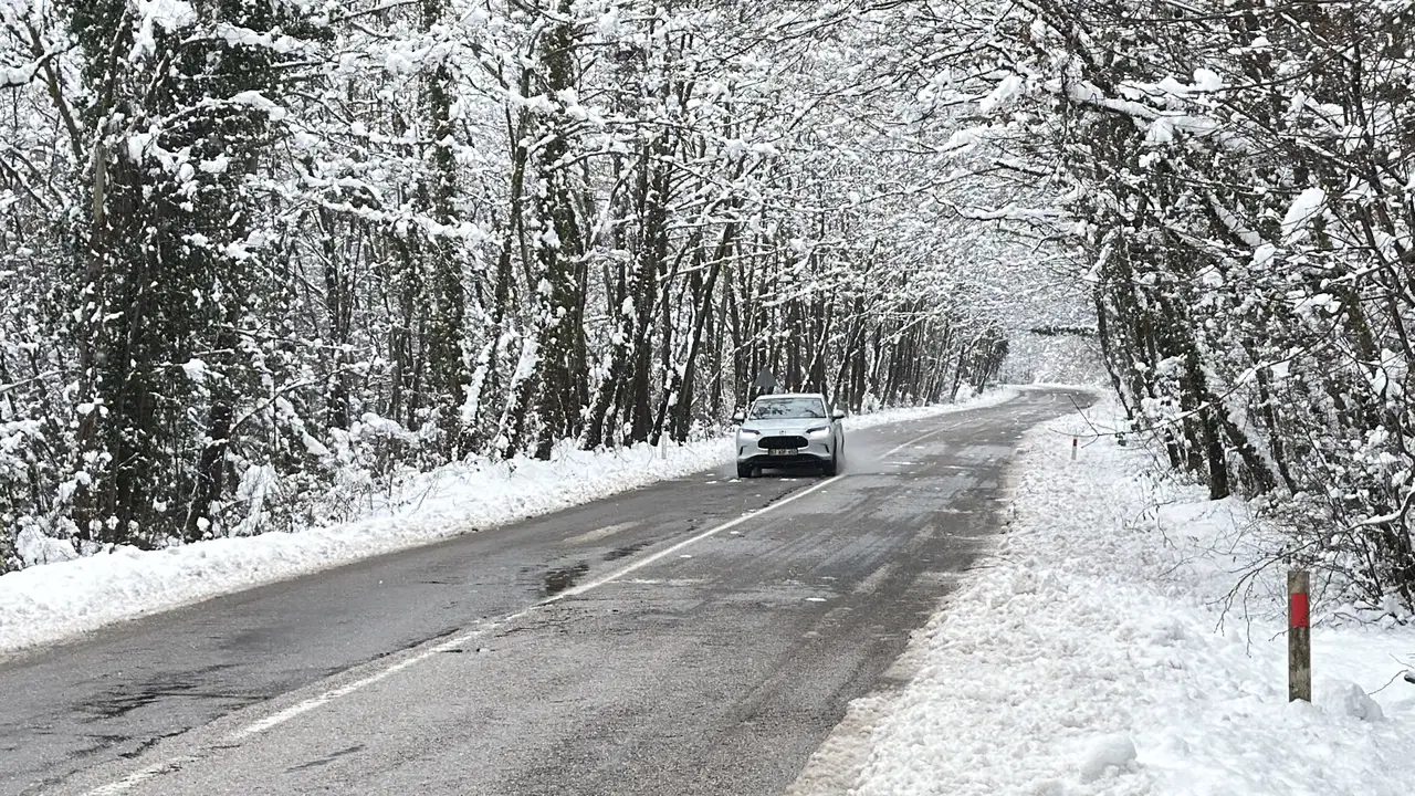 Dünyadaki benzerlerini aratmıyor! 'Ağaç tünel yol'da büyüleyen kar manzaraları...