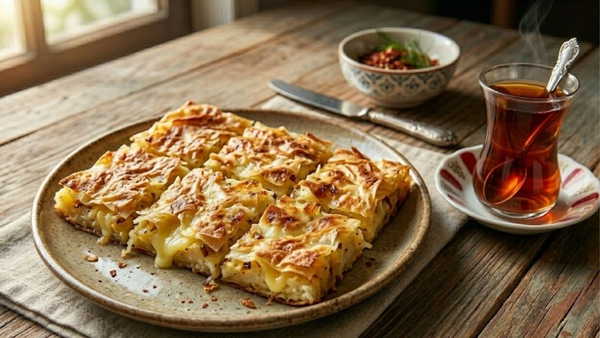 Pratikliğiyle öne çıkan çıtır lezzet: Patatesli kaşarlı kırpık börek tarifi