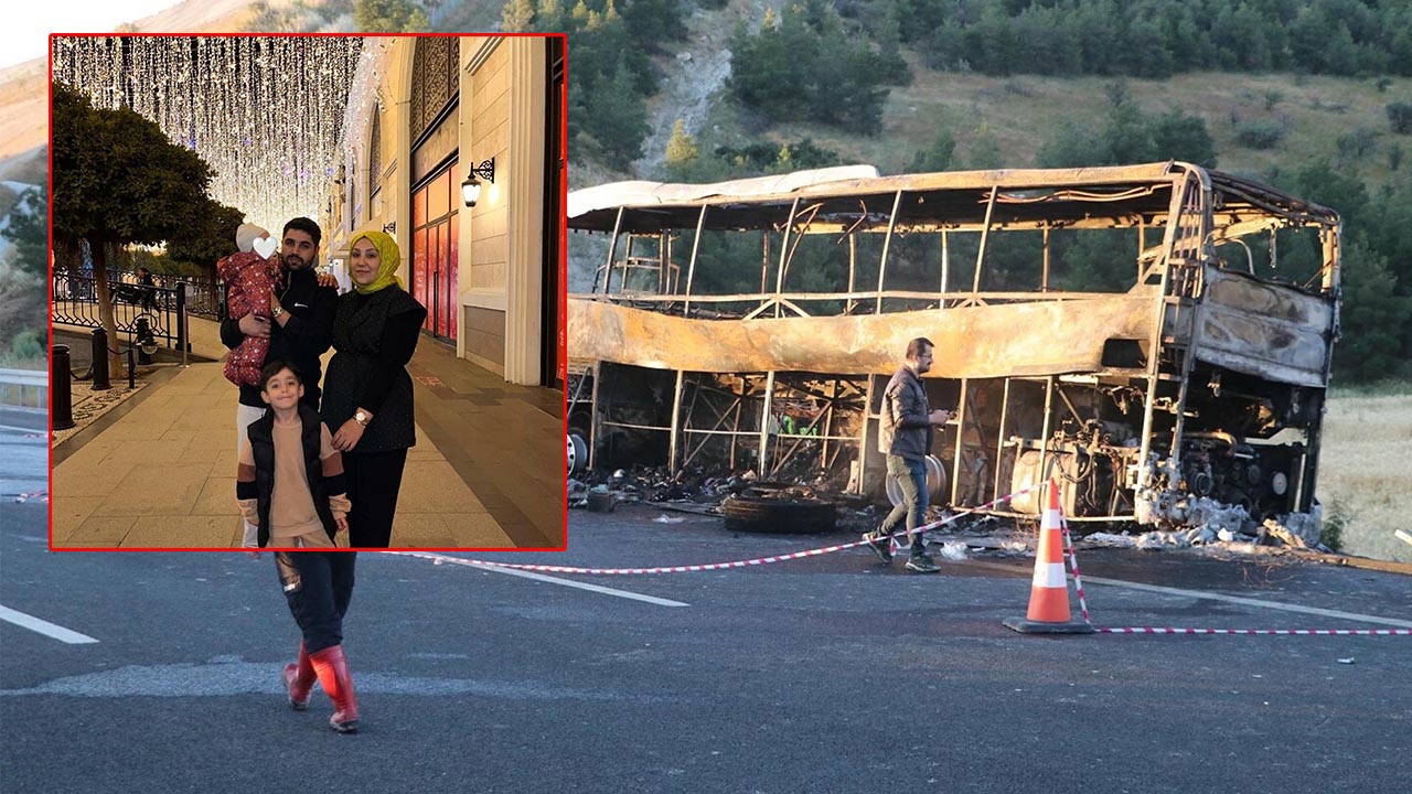 Denizli'deki otobüs yangınından acı detaylar: Kazada 9 aylık bebeğiyle ölen baba, eşi ve oğlunu kurtarmış