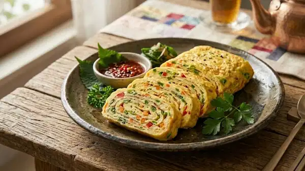 Kahvaltıda uzak doğu rüzgarı: Yüksek proteinli Kore usulü rulo omlet (gyeran mari) tarifi...