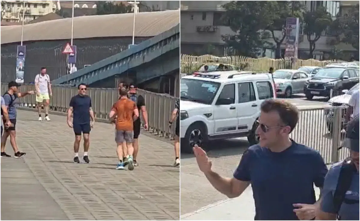 Macron’dan Hindistan’da spor molası: Sahilde koştu