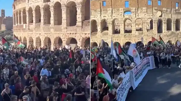 İtalya'da 'Gazze'de soykırım dursun' yürüyüşü düzenlendi