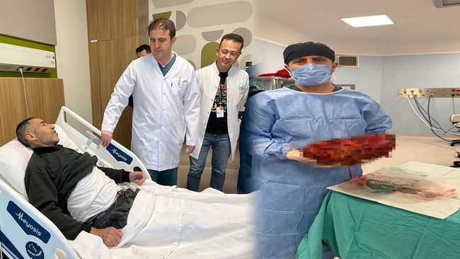  Karnından 8 kiloluk böbrek çıkarıldı!