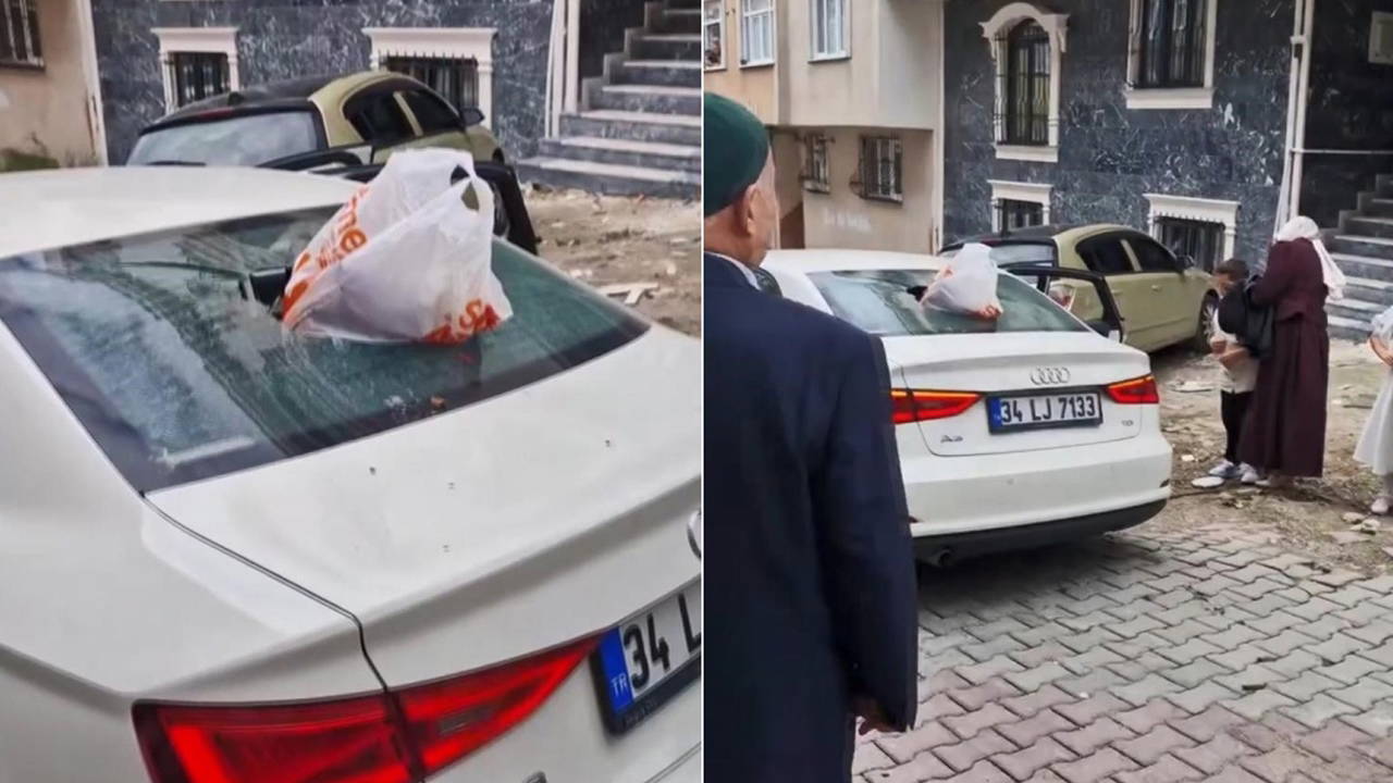 Apartmandan çöp atıldı: Düğün konvoyundaki aracın camı patladı