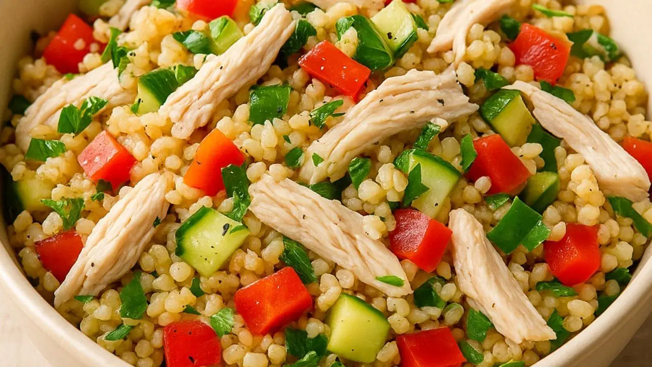 Protein bombası enfes lezzet: Tavuklu buğday salatası tarifi