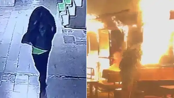 Başına çöp poşeti geçirip yangın çıkardı: Kameralara yakalandı