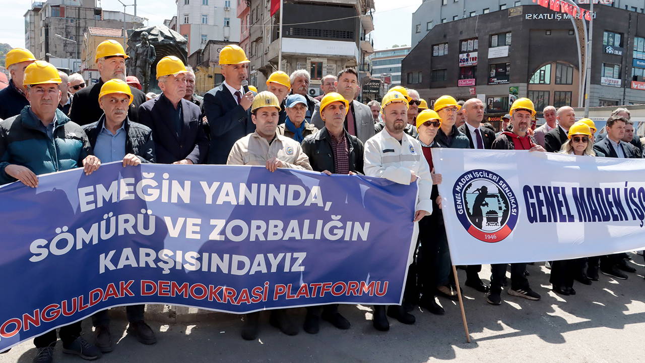Zonguldak'tan Doruk Madencilik işçilerine destek: 'Haklar gecikmeden ödensin'