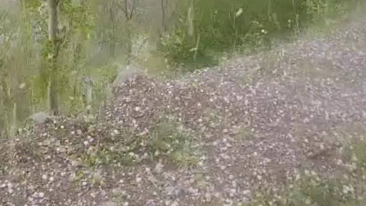 Erzurum'da ceviz büyüklüğünde dolu yağdı