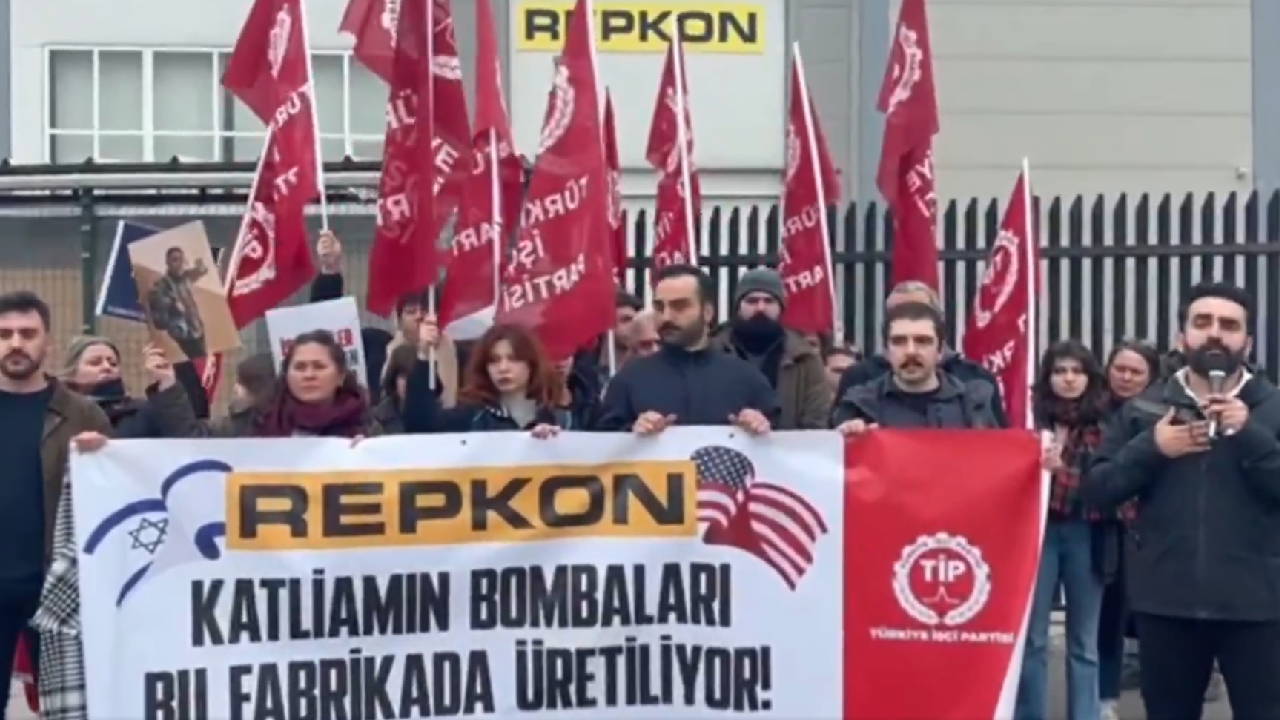 TİP üyelerinden 'Repkon' eylemi: 'Katliamın bombaları bu fabrikada üretiliyor'