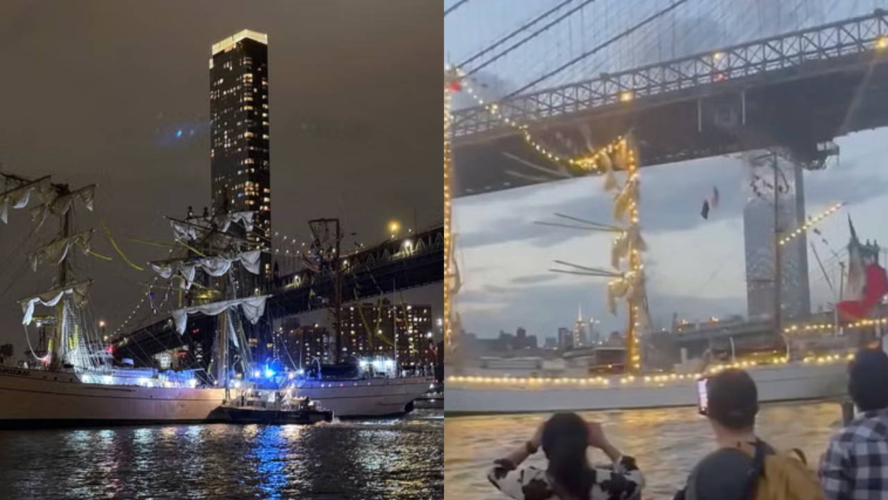 Savaş gemisi Brooklyn Köprüsü'ne çarptı