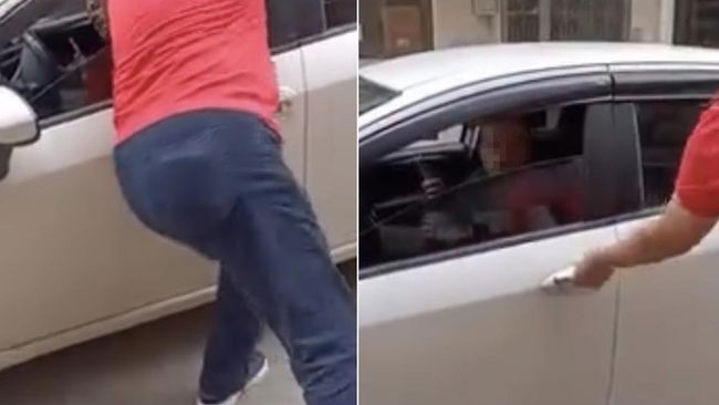 Otopark tartışması kavgaya dönüştü: Sürücüye saldırı kamerada
