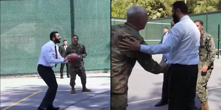 Şara ile ABD'li generaller basketbol oynadı