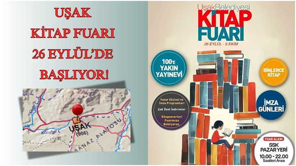 Uşak'ta 10 gün sürecek kültür şöleni: Kitap fuarı 26 Eylül'de kapılarını açıyor...