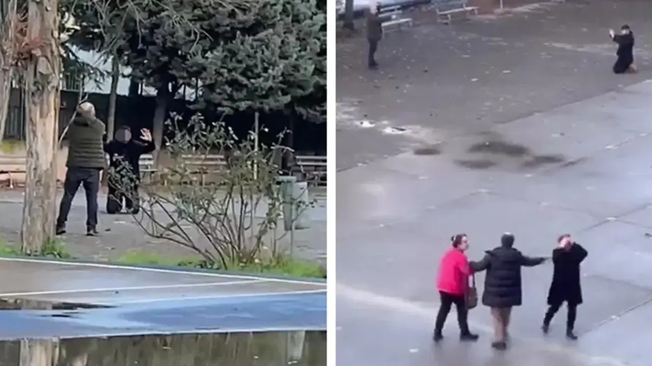 Lise bahçesinde 'rehine' krizi: 'Kızımı rahatsız etti' dedi, silah çekti!