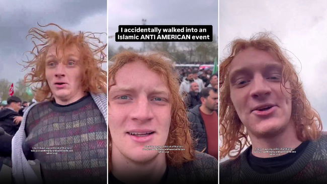 Amerikalı gezgin yanlışlıkla ABD karşıtı protestoya katıldı!