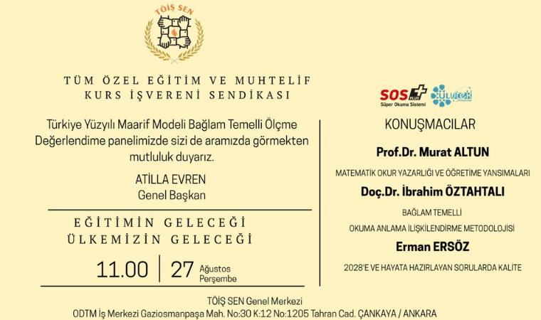 TÖİŞ SEN’den eğitimde ölçme ve değerlendirme paneli