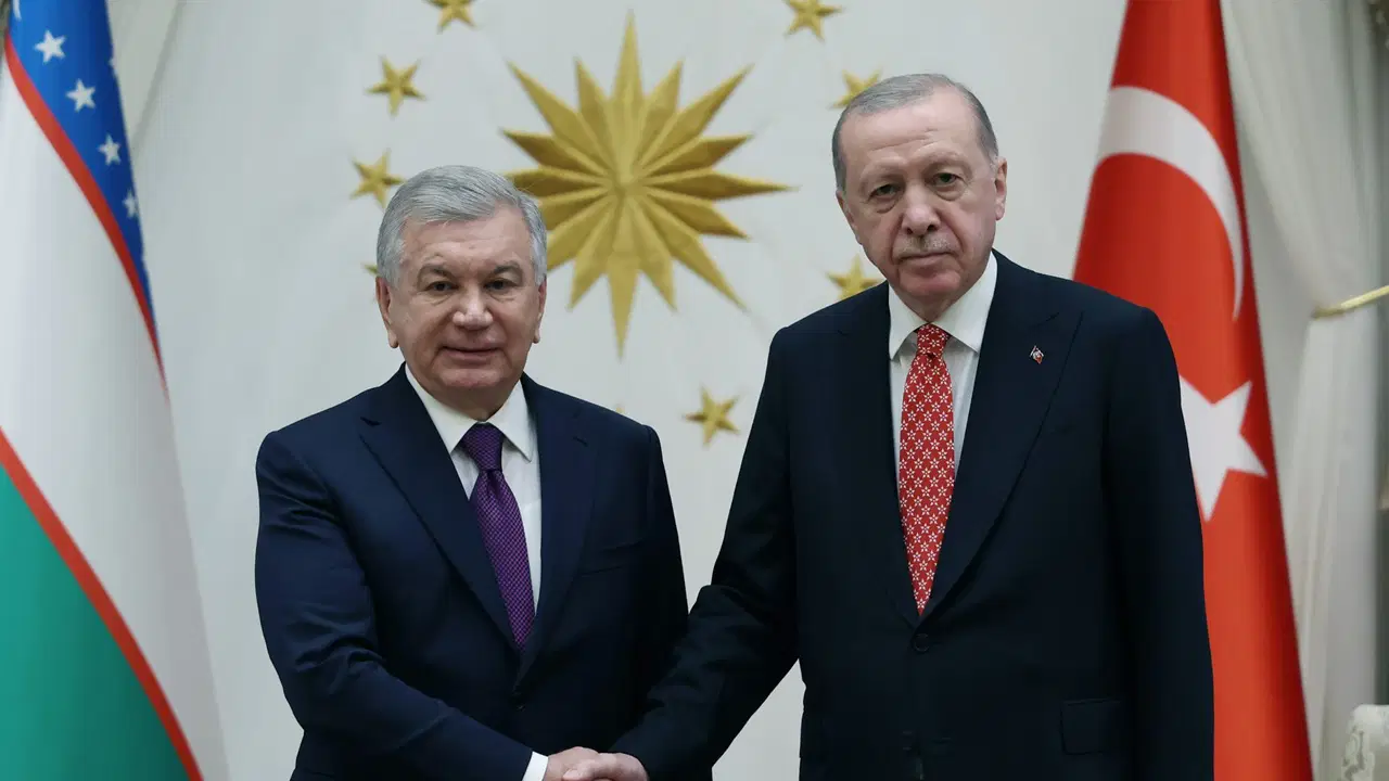 Erdoğan, Özbekistan Cumhurbaşkanı Mirziyoyev ile görüştü