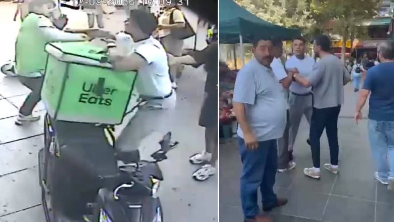 Bakırköy’de motokuryeye yumruklu saldırı kamerada
