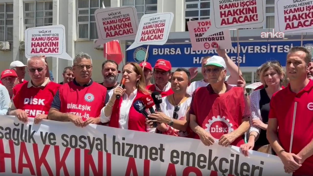 DİSK üyesi sağlık ve sosyal hizmet emekçileri Bursa’da: 'Yüzde 17'lik artış teklifi kamu işçilerine hakarettir'