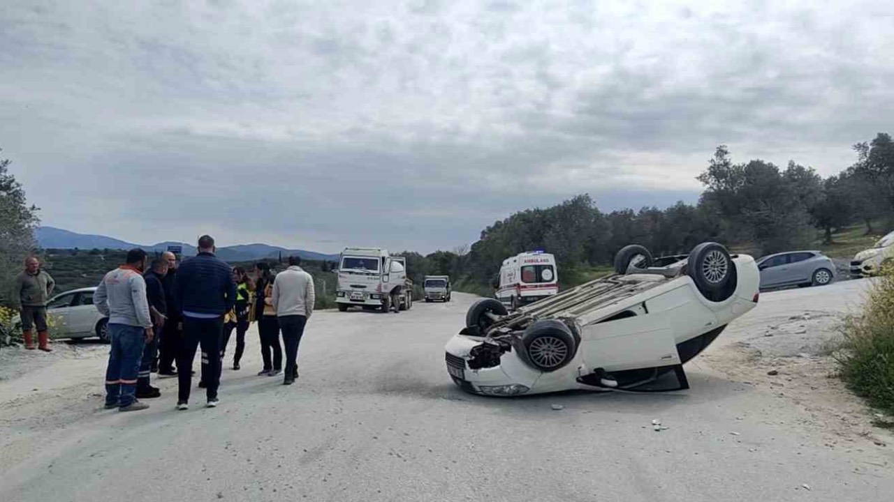 80 yaşındaki sürücü takla atan araçtan sağ çıktı