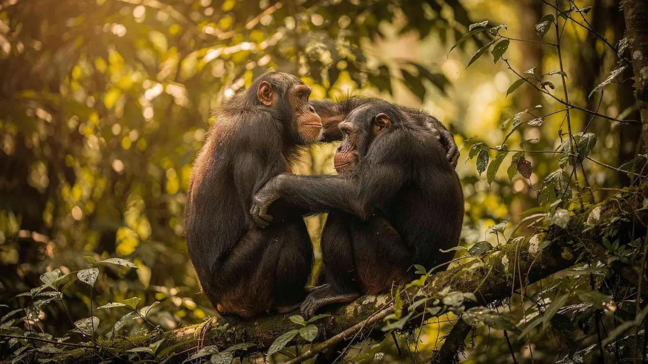 Araştırma: Büyük insansı maymunlar huzuru korumak için öpüşüp sarılıyorlar