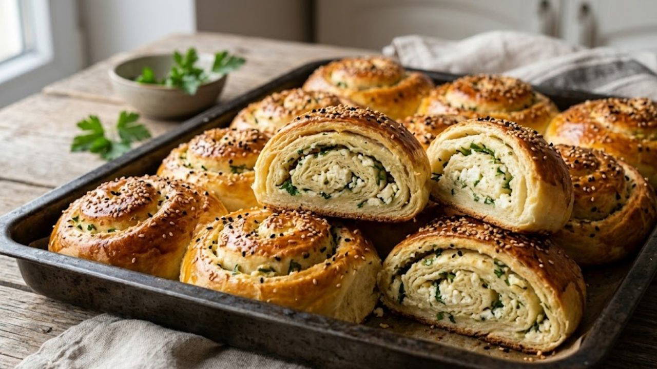Fırından çıkar çıkmaz tükenen enfes lezzet: Peynirli rulo poğaça tarifi