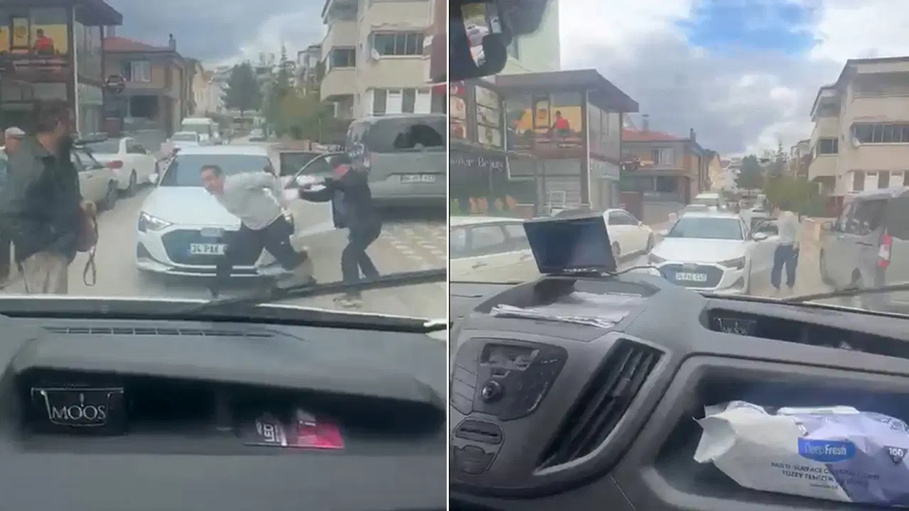 Yol tartışmasında öğrenci servisine saldırdı