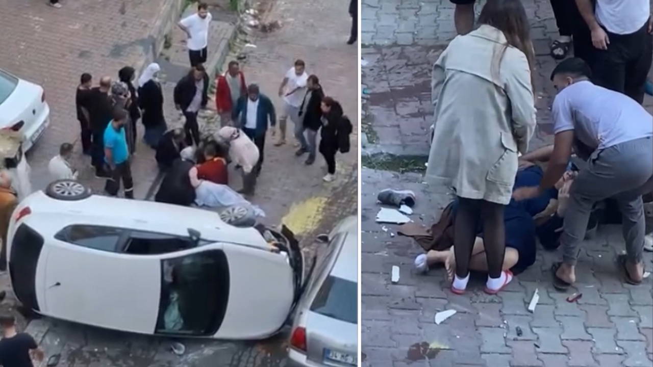 Kağıthane'de sokak savaş alanına döndü! Çocuklarını okula götürürken kaza yaptı: 2’si çocuk 4 yaralı